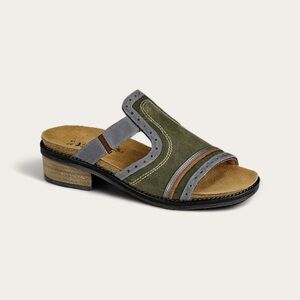 Naot Olive Green Suede Open-Toe Mule